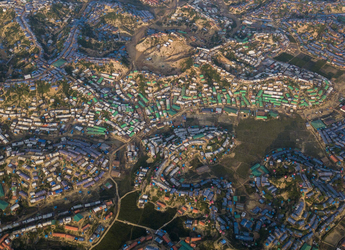 Aerial shot of the Rohingya Refugee Camp