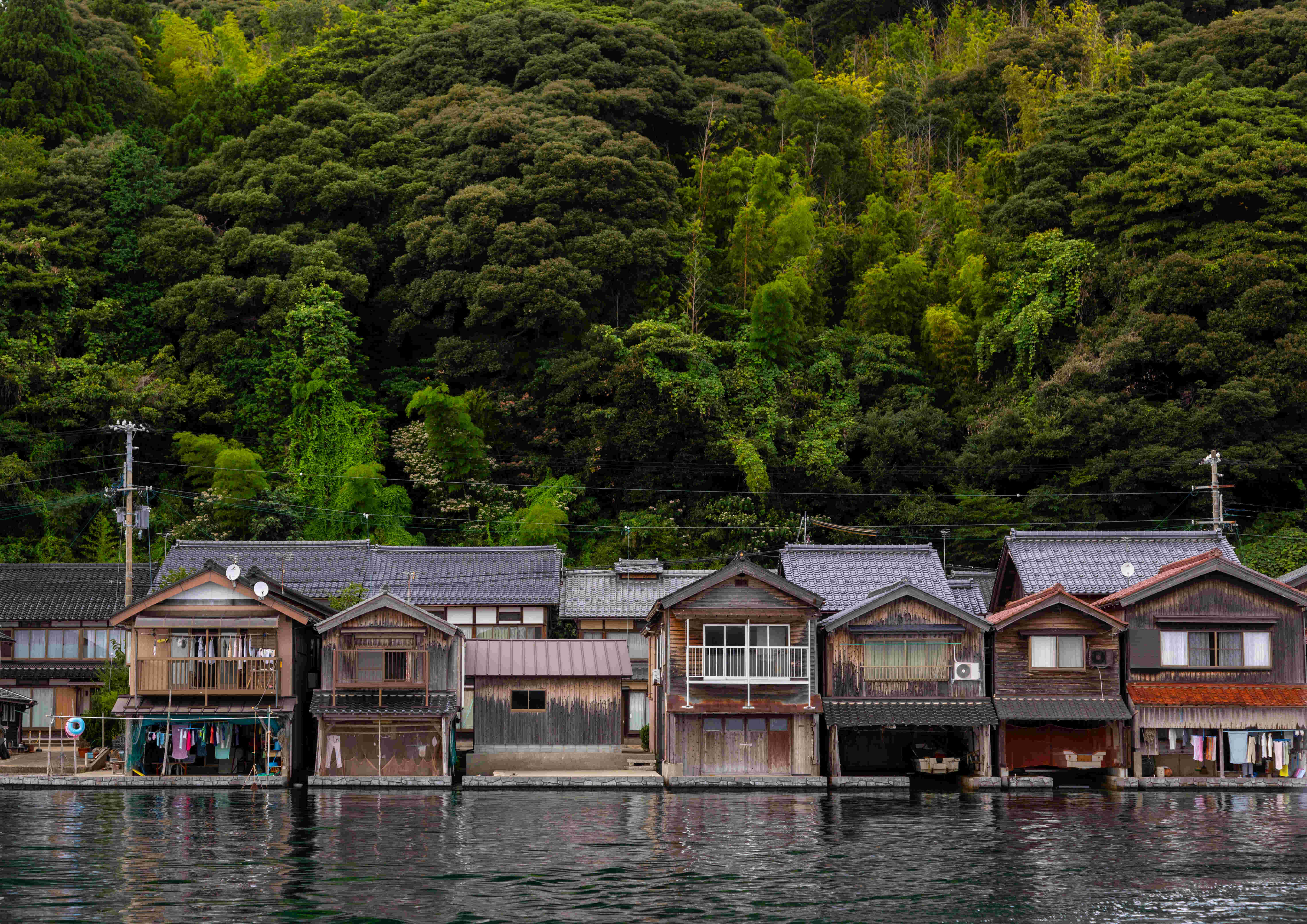 Funaya fishermen houses in Kyoto prefecture, Japan.