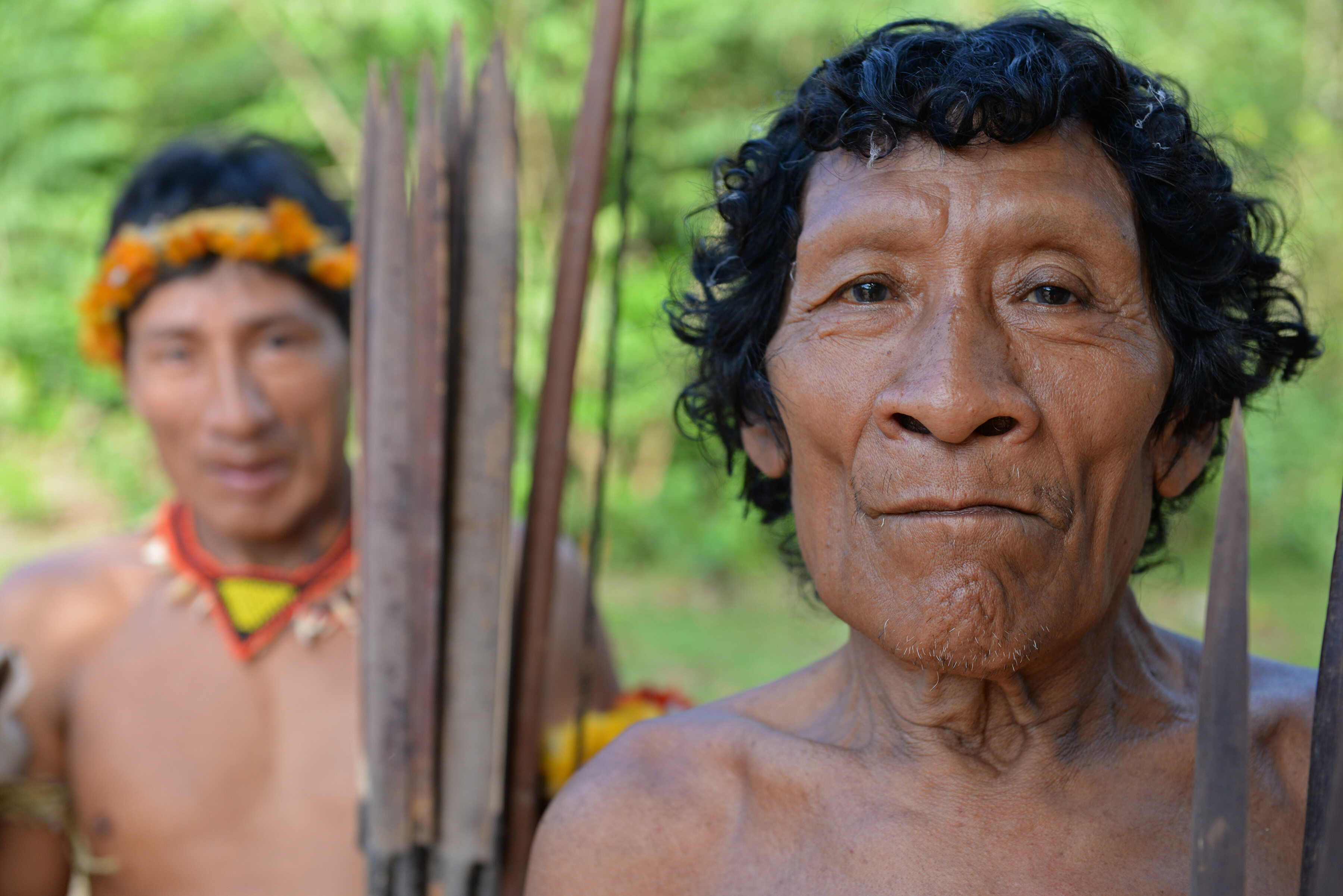 Portrait shot of Awá tribesman in the Caru Indigenous Territory, Brazil.