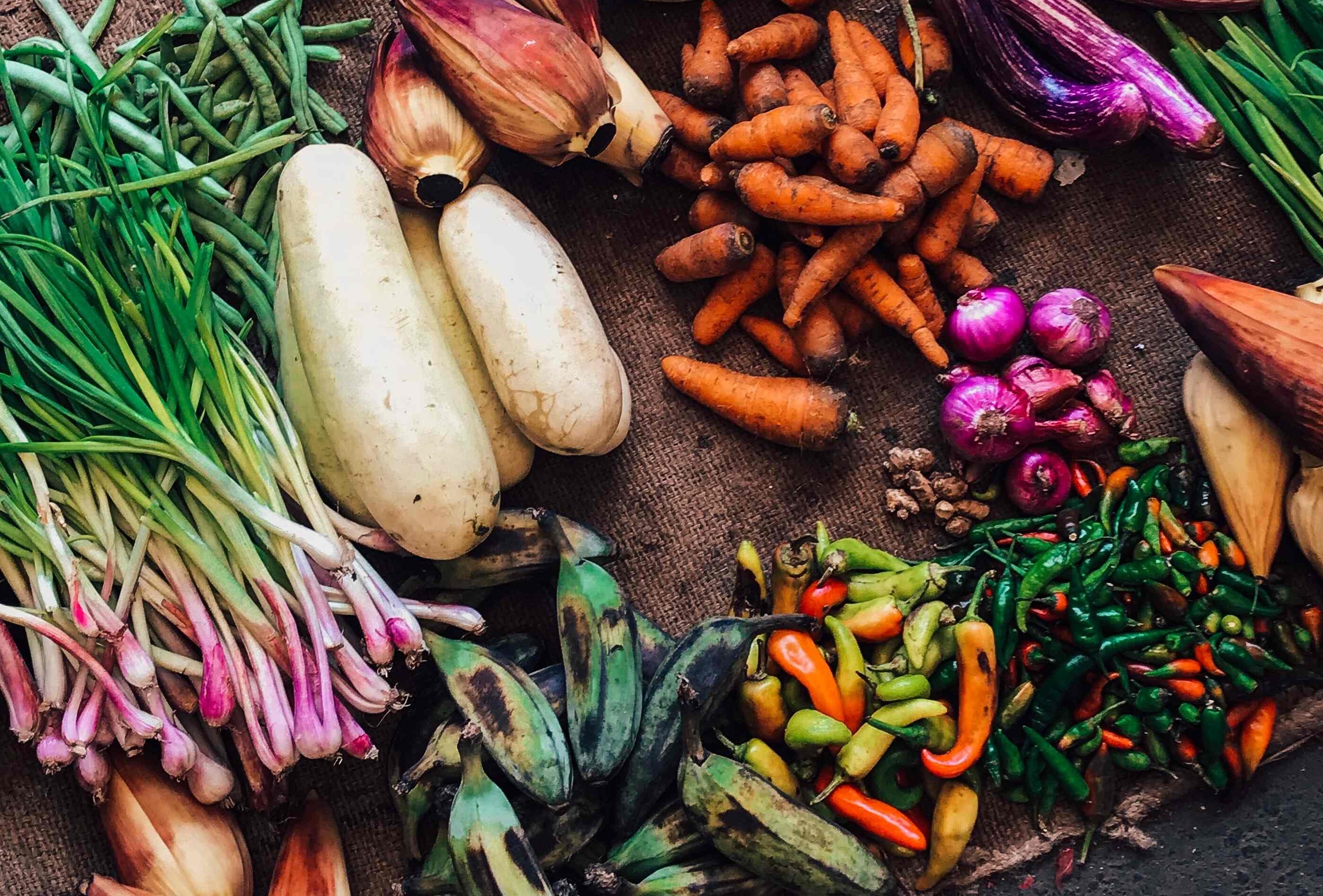 An assortment of vegetables you may find at farmers markets, but might not ever make it to a grocery store due to their imperfections, much less someone's home.