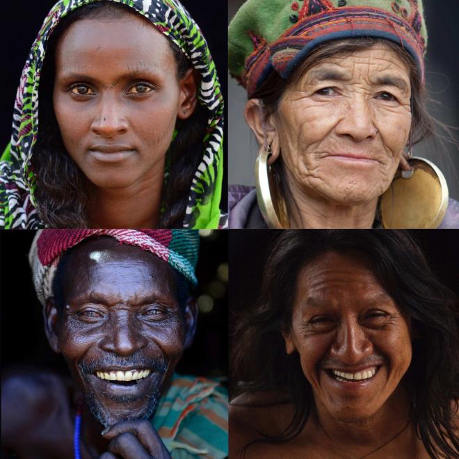 Composite images of different Indigenous peoples. 