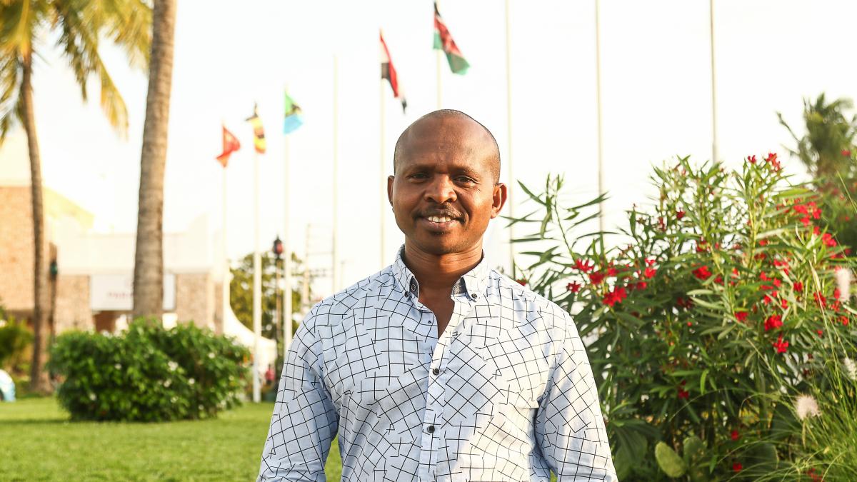  Leonard Mindore a human rights activist championing the rights of The Ogiek Community poses for a photo during a conference to discuss environmental and human rights matters in Kenya